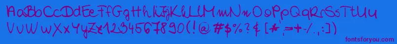 ChloeSHandwriting2 Font – Purple Fonts on Blue Background