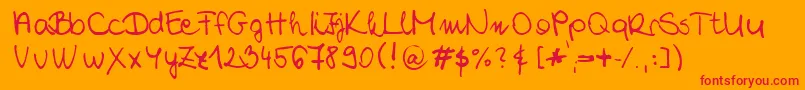 ChloeSHandwriting2 Font – Red Fonts on Orange Background