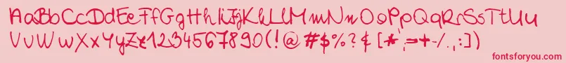 Police ChloeSHandwriting2 – polices rouges sur fond rose