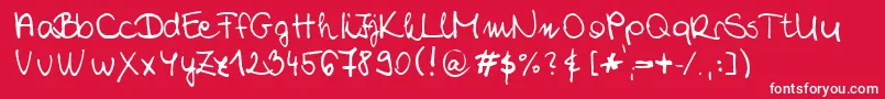 ChloeSHandwriting2 Font – White Fonts on Red Background