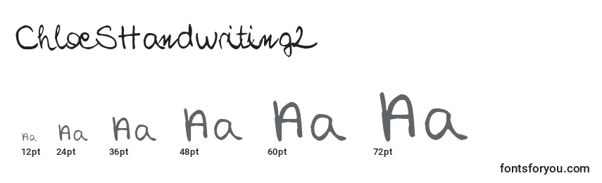 ChloeSHandwriting2 Font Sizes