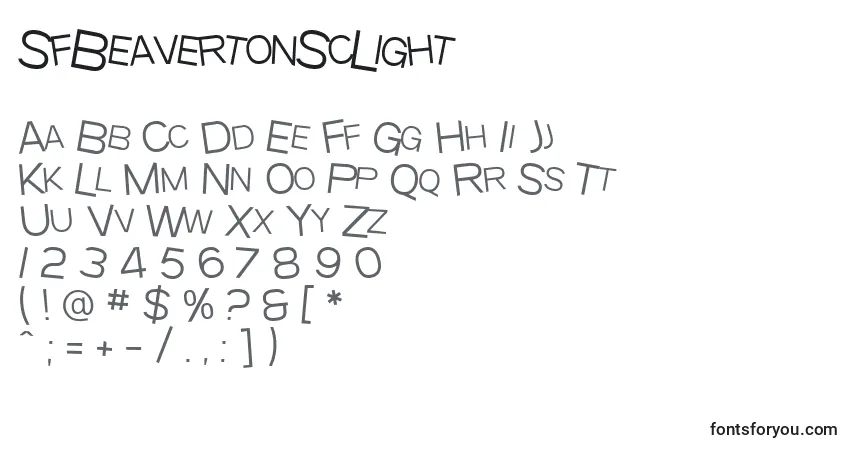 SfBeavertonScLight font – alphabet, numbers, special characters