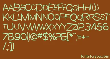 SfBeavertonScLight font – Green Fonts On Brown Background