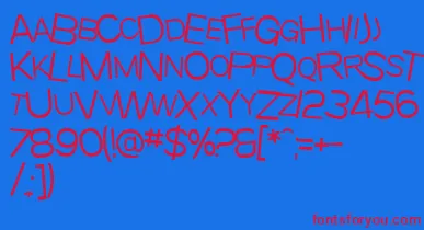 SfBeavertonScLight font – Red Fonts On Blue Background