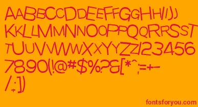 SfBeavertonScLight font – Red Fonts On Orange Background