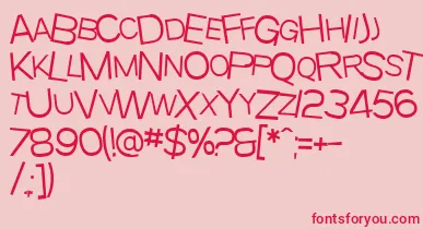 SfBeavertonScLight font – Red Fonts On Pink Background
