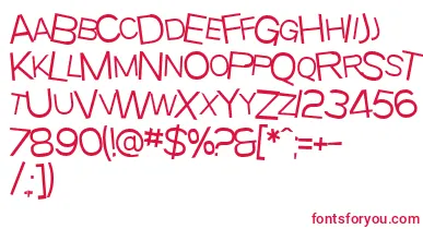 SfBeavertonScLight font – Red Fonts On White Background