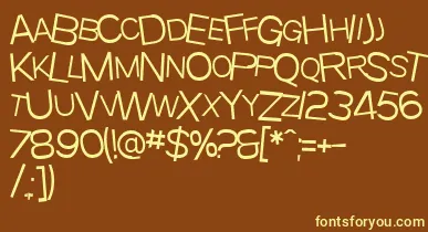 SfBeavertonScLight font – Yellow Fonts On Brown Background