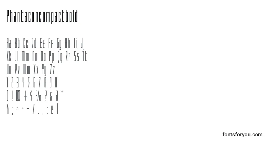 Шрифт Phantaconcompactbold – алфавит, цифры, специальные символы