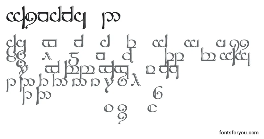 A fonte Sindcap2 – alfabeto, números, caracteres especiais
