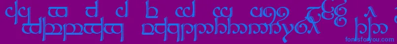 フォントSindcap2 – 紫色の背景に青い文字