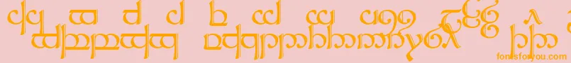 フォントSindcap2 – オレンジの文字がピンクの背景にあります。