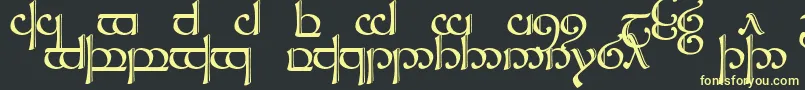 フォントSindcap2 – 黒い背景に黄色の文字