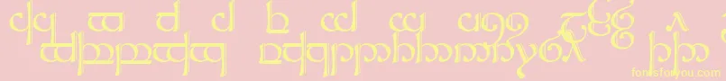 Sindcap2-Schriftart – Gelbe Schriften auf rosa Hintergrund