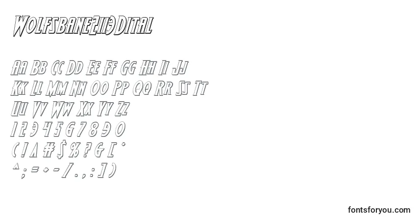 Czcionka Wolfsbane2ii3Dital – alfabet, cyfry, specjalne znaki