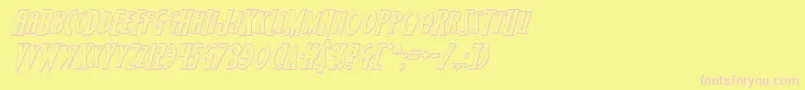 Wolfsbane2ii3Dital-Schriftart – Rosa Schriften auf gelbem Hintergrund