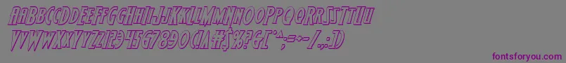 フォントWolfsbane2ii3Dital – 紫色のフォント、灰色の背景