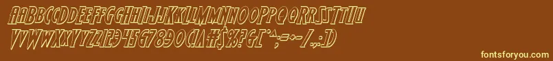 Шрифт Wolfsbane2ii3Dital – жёлтые шрифты на коричневом фоне