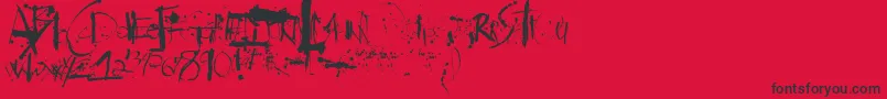 Police Steadman – polices noires sur fond rouge