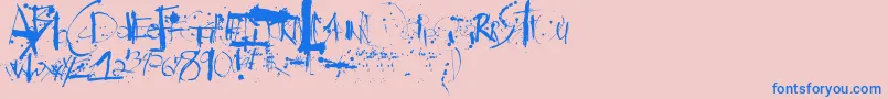 Fonte Steadman – fontes azuis em um fundo rosa