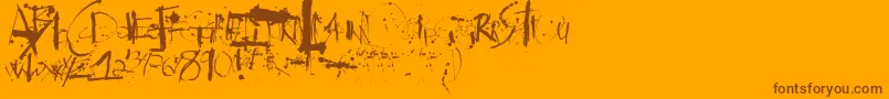 Steadman Font – Brown Fonts on Orange Background