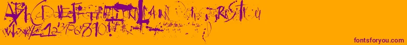 Steadman-Schriftart – Violette Schriften auf orangefarbenem Hintergrund