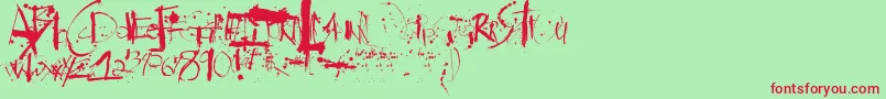 フォントSteadman – 赤い文字の緑の背景