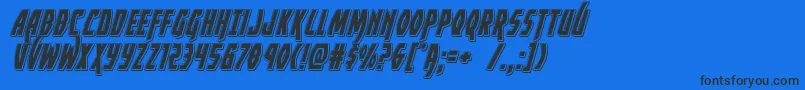 Yankeeclipperpunchital-Schriftart – Schwarze Schriften auf blauem Hintergrund
