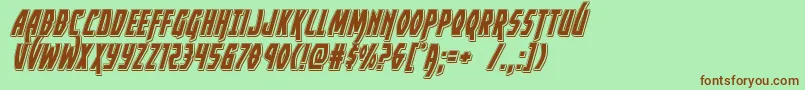 フォントYankeeclipperpunchital – 緑の背景に茶色のフォント