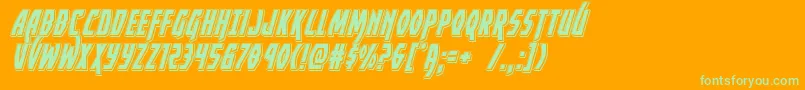 Yankeeclipperpunchital Font – Green Fonts on Orange Background