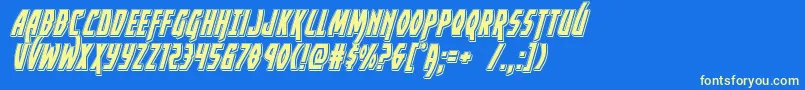 Yankeeclipperpunchital Font – Yellow Fonts on Blue Background