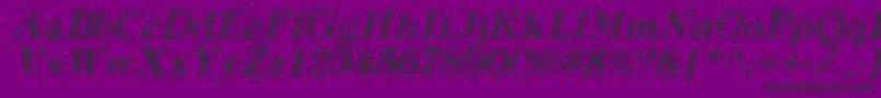 TypographyTiesItalic-Schriftart – Schwarze Schriften auf violettem Hintergrund