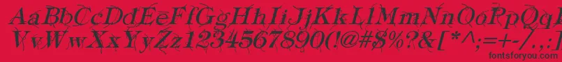 TypographyTiesItalic Font – Black Fonts on Red Background