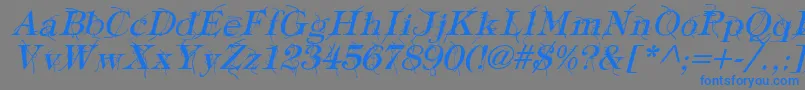 Шрифт TypographyTiesItalic – синие шрифты на сером фоне