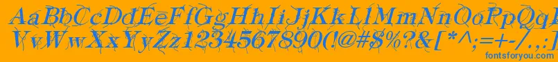 TypographyTiesItalic Font – Blue Fonts on Orange Background