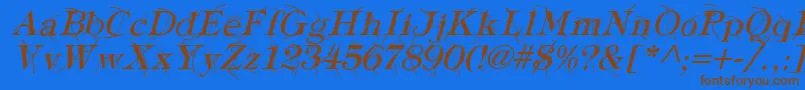 TypographyTiesItalic Font – Brown Fonts on Blue Background