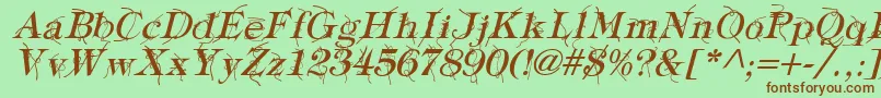 fuente TypographyTiesItalic – Fuentes Marrones Sobre Fondo Verde