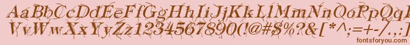 Шрифт TypographyTiesItalic – коричневые шрифты на розовом фоне