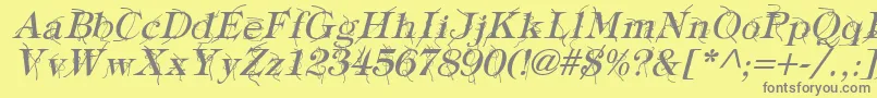 Шрифт TypographyTiesItalic – серые шрифты на жёлтом фоне