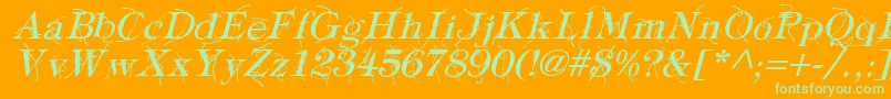 TypographyTiesItalic Font – Green Fonts on Orange Background