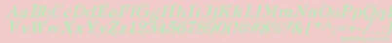 TypographyTiesItalic Font – Green Fonts on Pink Background