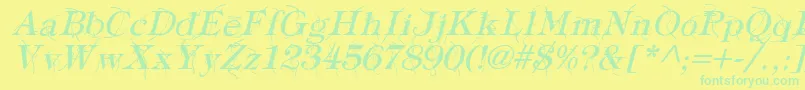 Шрифт TypographyTiesItalic – зелёные шрифты на жёлтом фоне