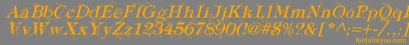 Шрифт TypographyTiesItalic – оранжевые шрифты на сером фоне