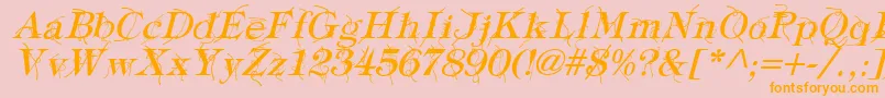 fuente TypographyTiesItalic – Fuentes Naranjas Sobre Fondo Rosa