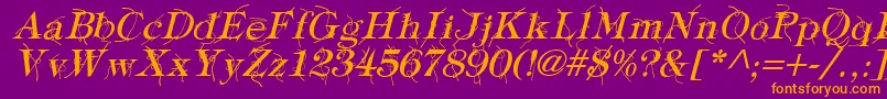 Police TypographyTiesItalic – polices orange sur fond violet