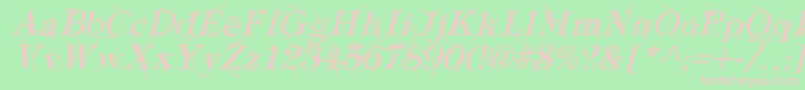 TypographyTiesItalic Font – Pink Fonts on Green Background