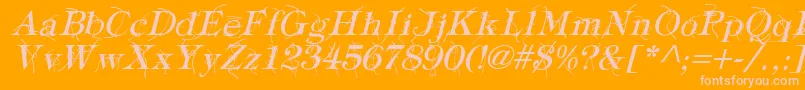 TypographyTiesItalic-Schriftart – Rosa Schriften auf orangefarbenem Hintergrund