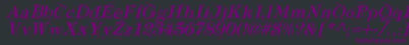 TypographyTiesItalic Font – Purple Fonts on Black Background