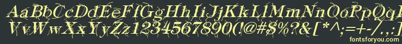 Шрифт TypographyTiesItalic – жёлтые шрифты на чёрном фоне