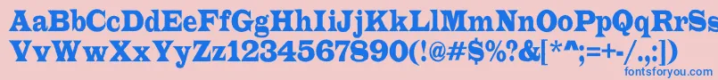 Fonte LatinorgnrRegular – fontes azuis em um fundo rosa